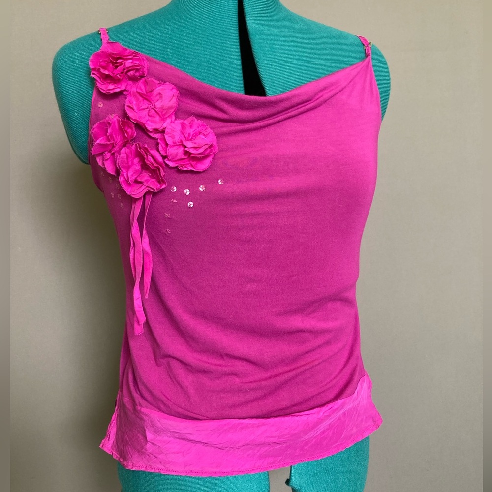 Fuchsia Banana Republic Tank Camisole with Flowers Floral M Medium